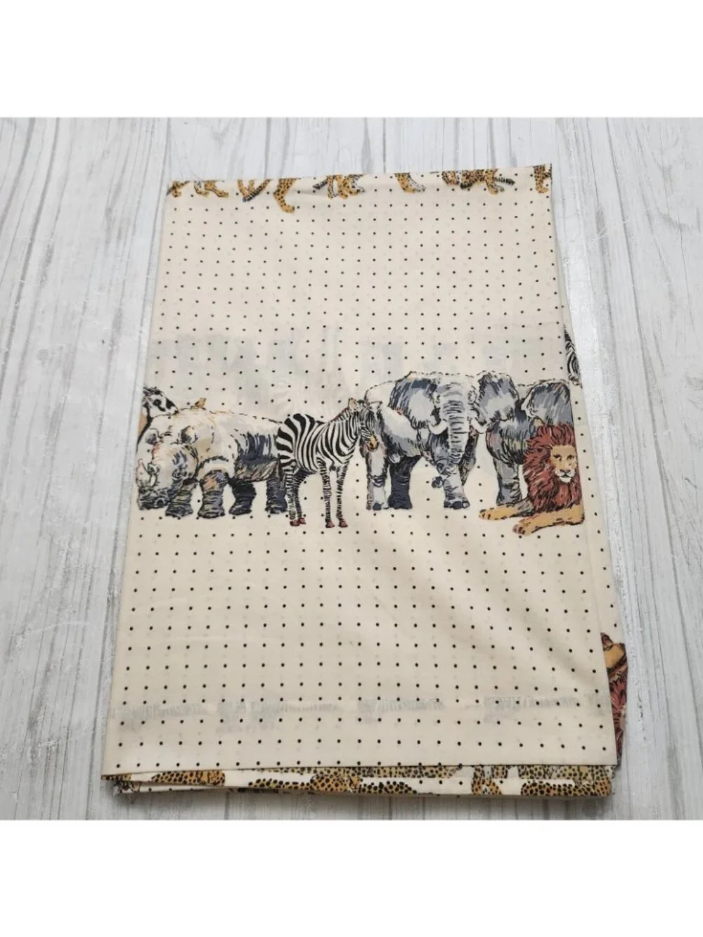 Vintage Lady Pepperell Animal WalkSafari Animals and Polka Dots Twin Flat Sheet